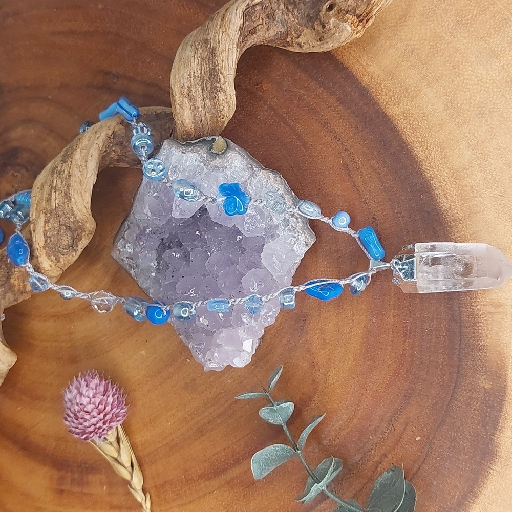 Handcrafted Quartz Crystal Necklace by Rust Belt Raised - Picture 4 of 16